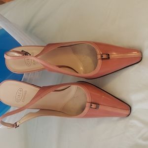 Pink slingback pumps